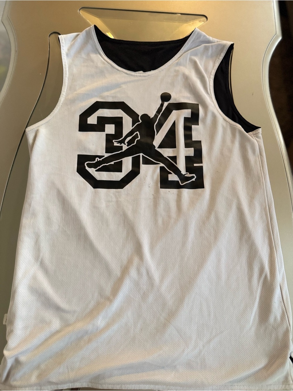 Jordan Mesh Basketball Jersey - White & Black